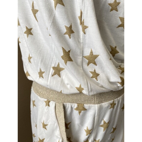 Victoria's Secret Size Small White Gold Star Print Sleeveless Swimsuit Cover Up - Picture 4 of 6